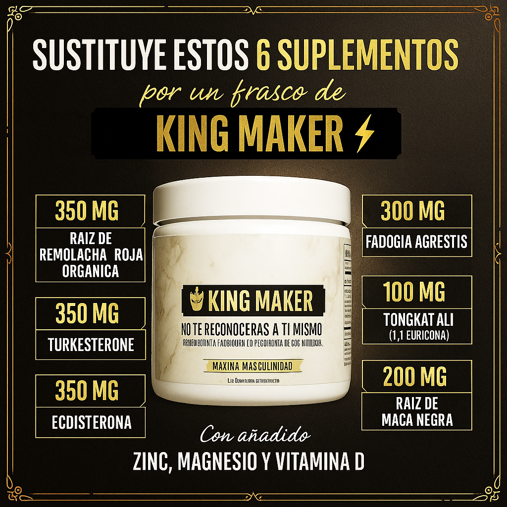 Suplemento 13 en 1 Aumenta la resistencia, el crecimiento muscular y la recuperación. King Maker