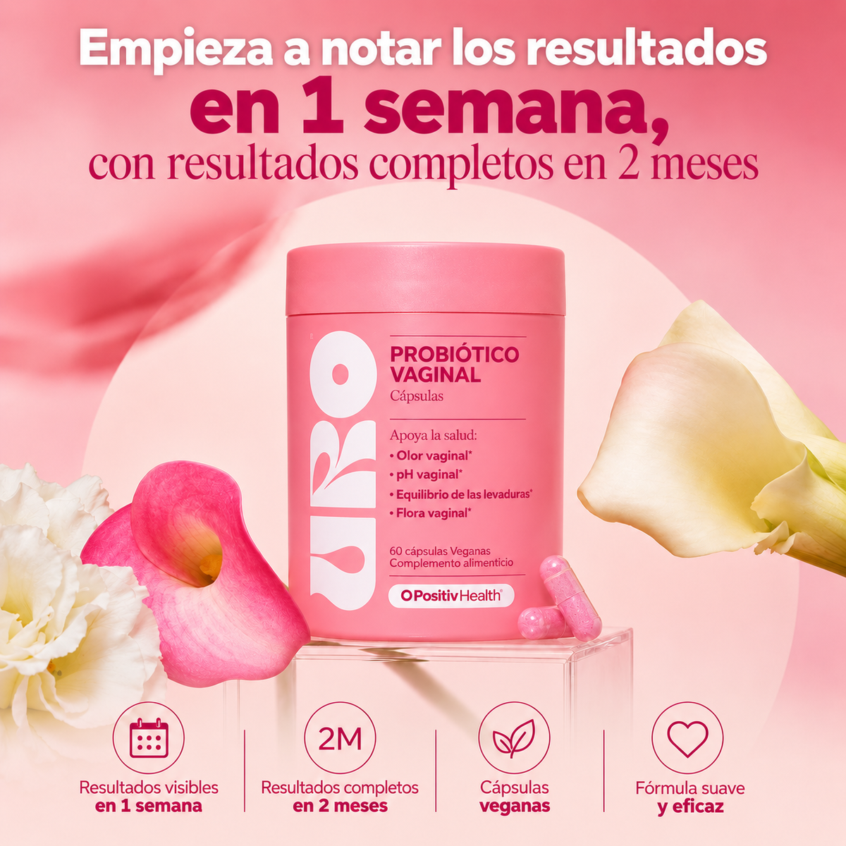 Probiótico Vaginal URO para el olor íntimo y el equilibrio de la flora