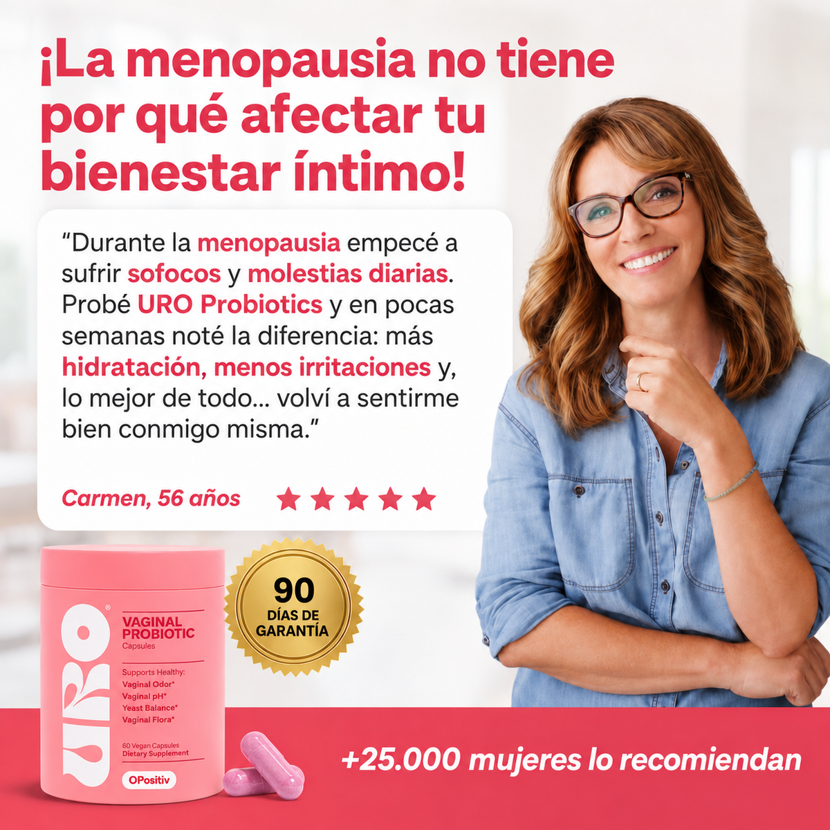 Probiótico Vaginal URO para el olor íntimo y el equilibrio de la flora