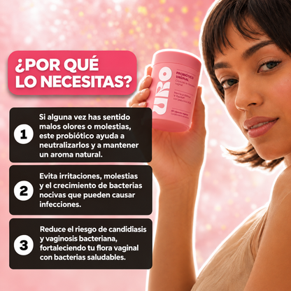 Probiótico Vaginal URO para el olor íntimo y el equilibrio de la flora